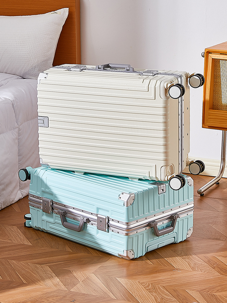 C31300Aluminum frame suitcase women’s trolley suitcase travel case manufacturers wholesale 20/24/28 inch foreign trade three-piece password box men