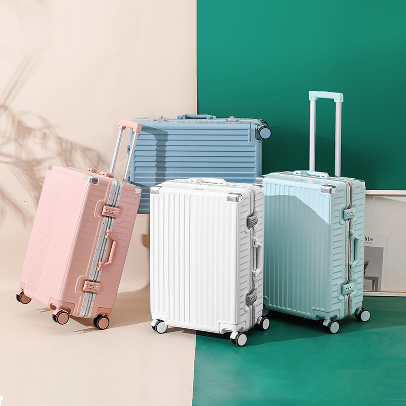 C32179 Aluminum frame suitcase silent universal wheel