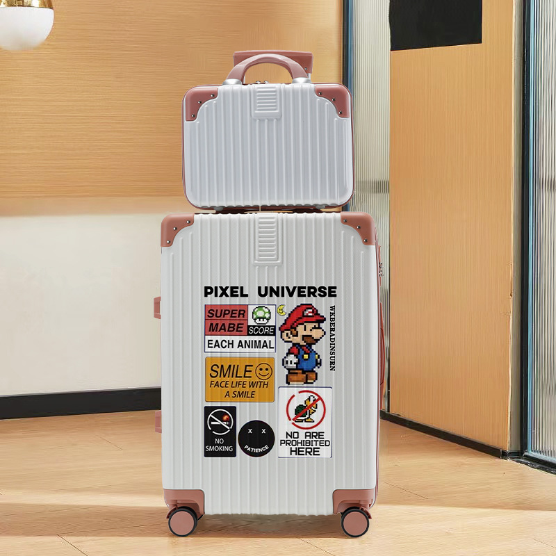 C41253  Multifunctional luggage trolley case for children travel password small size