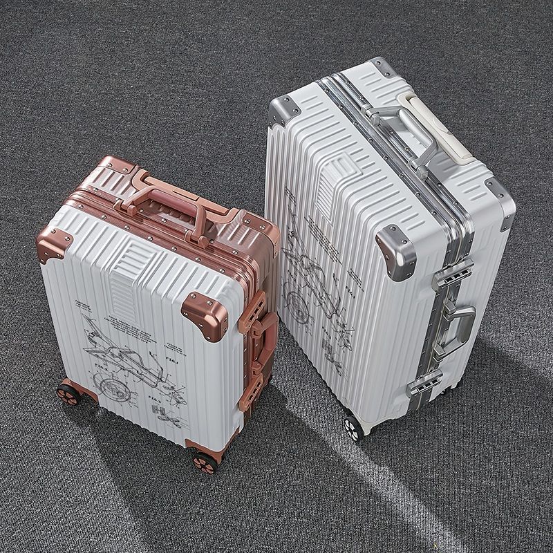 C42383  New fashion striped suitcase Internet celebrity same style checked travel suitcase multifunctional