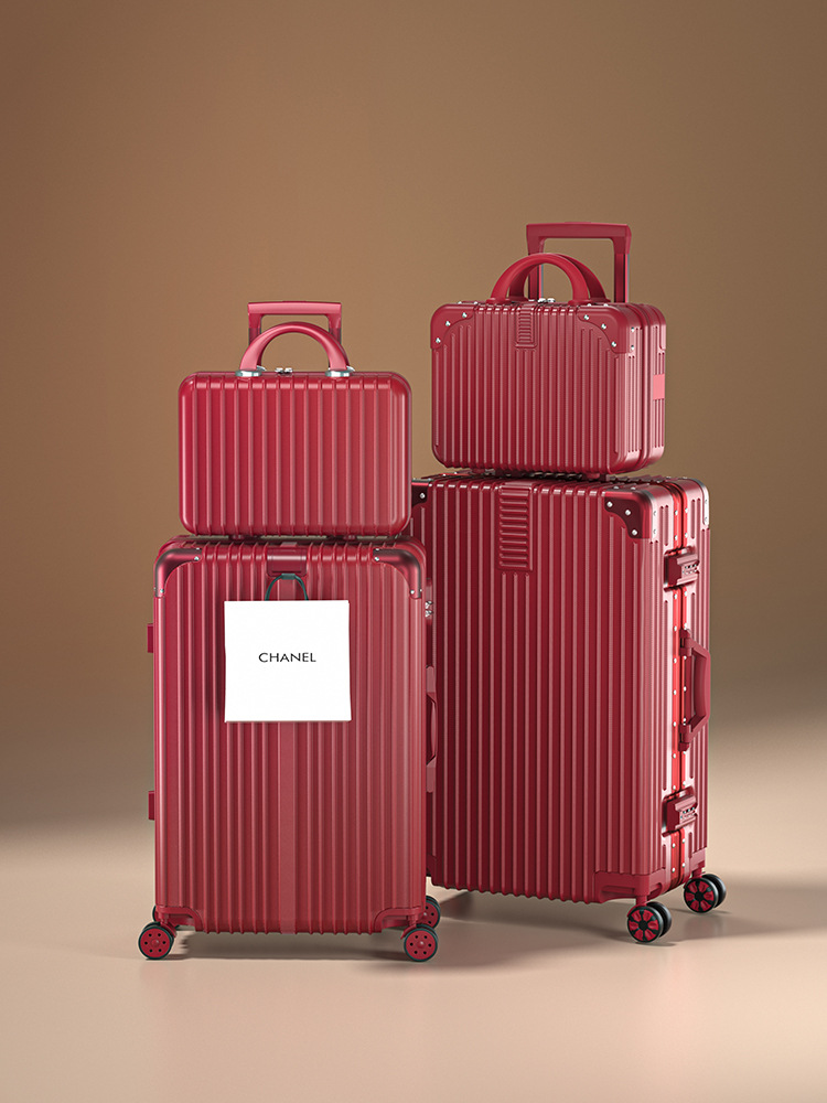 C32380 Large capacity solid color leisure suitcase