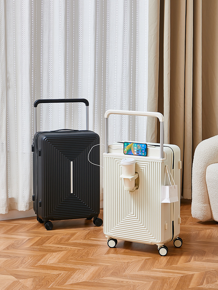 New 24-Inch Multifunctional Suitcase with Integrated Bag