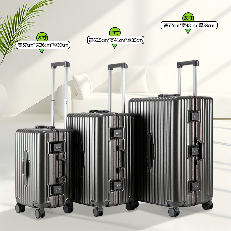 Large-Capacity 20-Inch Carry-on Suitcase with Silent Spinner Wheels and Combination Lock